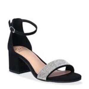 Madden NYC Black Illie City Block Bling Sandal Size 9.5 NWT
